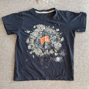 Nike Navy Short Sleeve Tee with Orange Logo and Space Graphic - 6